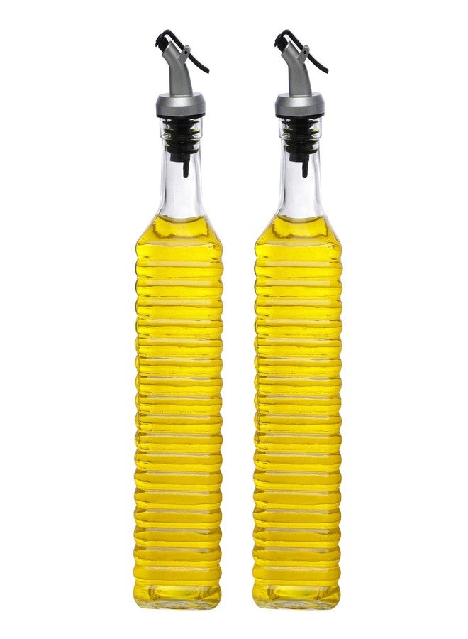 SIMPARTE Oil Bottle - Oil Dispenser Set for Kitchen Olive Oil, Refined, Multipurpose Container, Kitchen Storage (Transparent, 500 ml, Set of 2) - Image 1